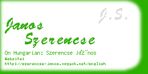 janos szerencse business card